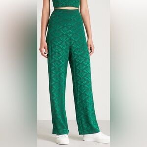 Sandro Emerald Green High-Waist Wide-Leg Pants!! Size 40 (6-8)highwaisted